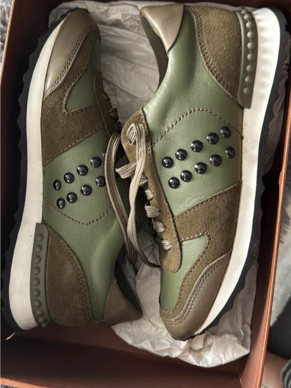 Coach sneakers MOONLIGHT RIVETS NAP/SDE olive green size 6